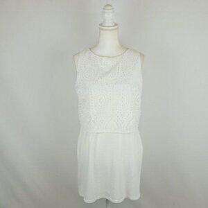 J. Jill Women's Small White Double Layer Scoop Neck Tunic Length Tank Top